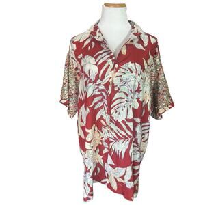 OPDNY Reworked Sequin Hawaiian Collared Fashion‎ Designer Top XL